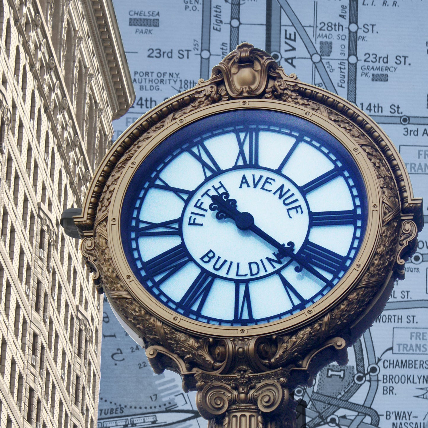 Wall art poster showing Flatiron District in New York City, Manhattan., Detail.