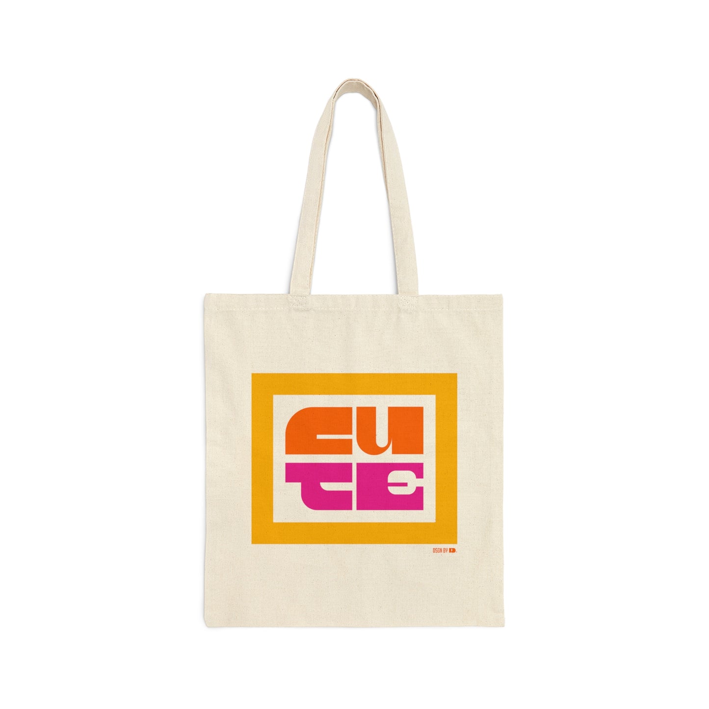 Cotton canvas tote bag orange.