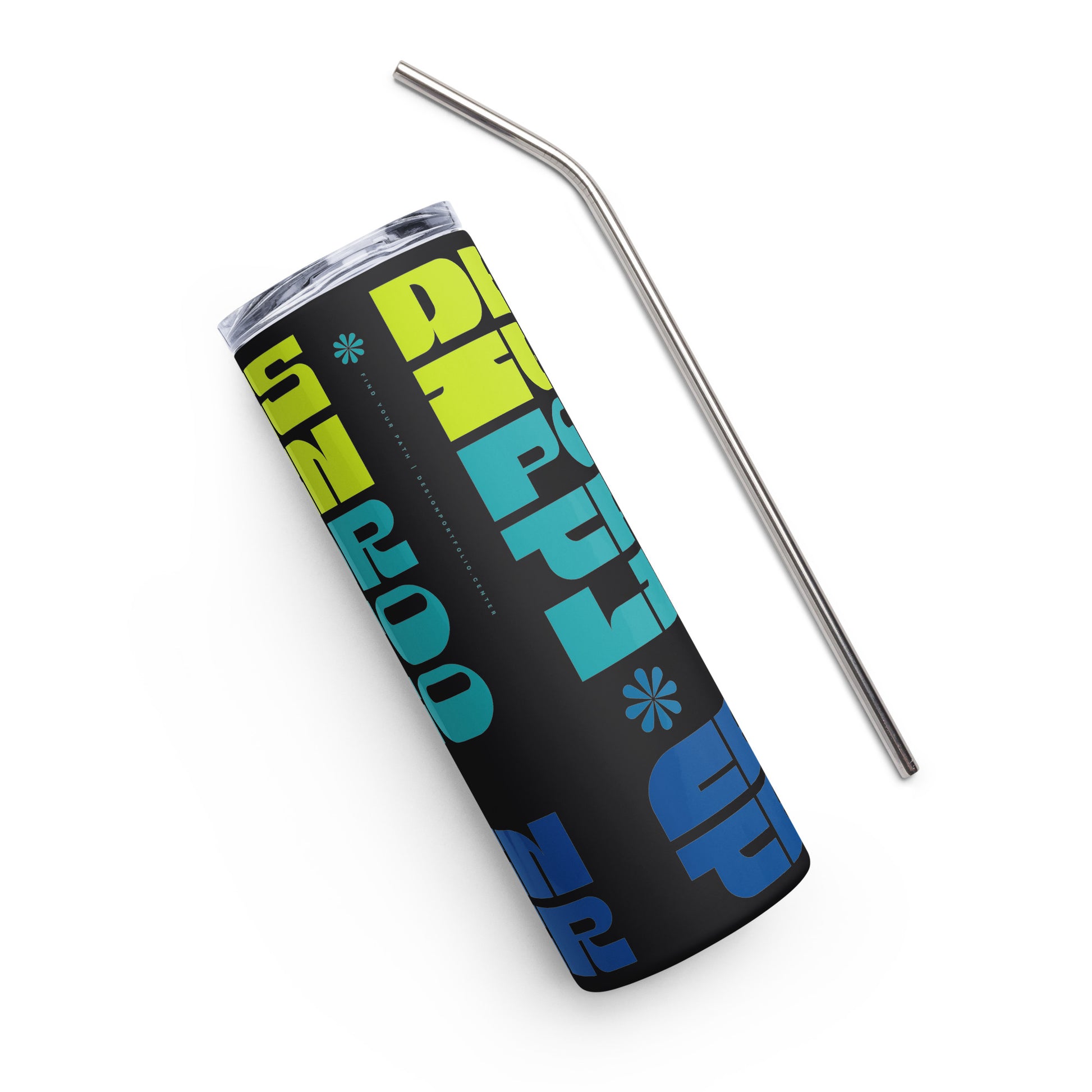 Tumbler with steel straw