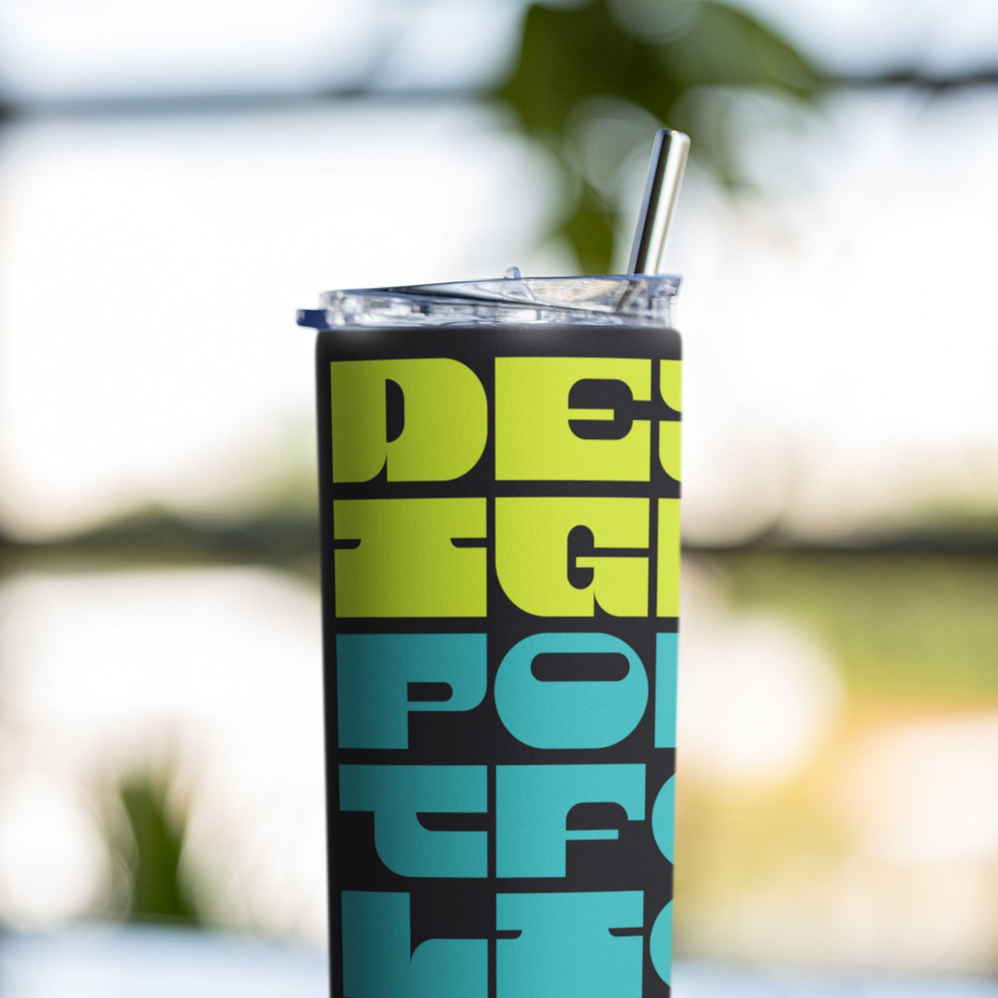 Green and blur tumbler