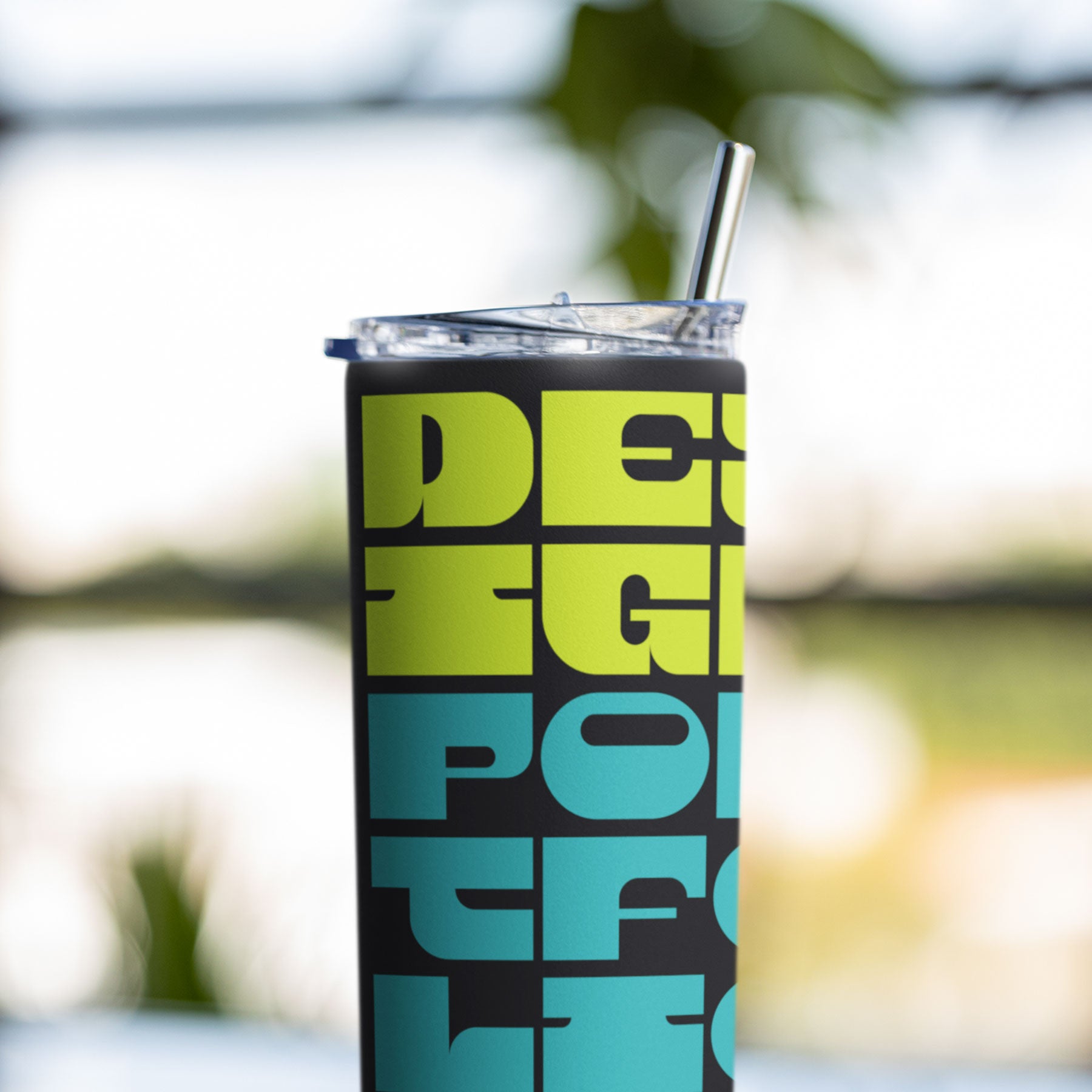 Green and blur tumbler