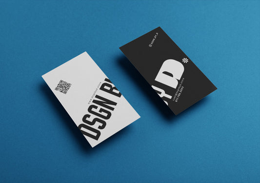 Bold typography on a business card design. 