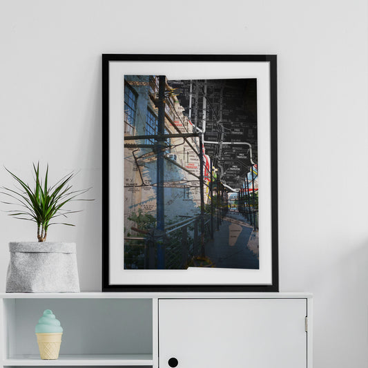 Wall art poster showing Meatpacking district in New York City, Manhattan. 