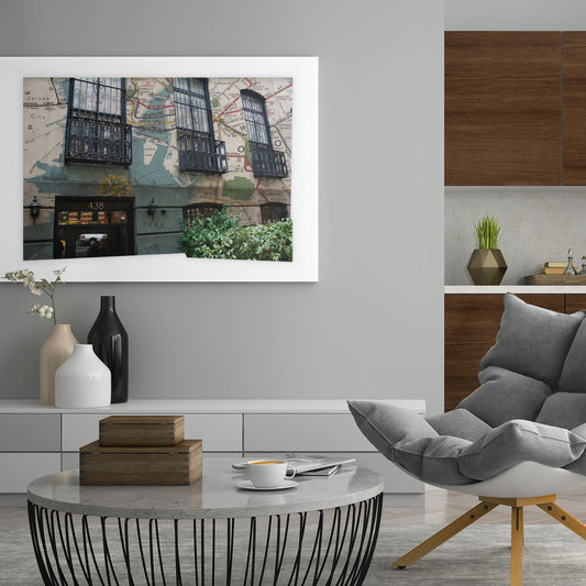 Wall art poster showing Chelsea in New York City, Manhattan., in a contemporary interior space.