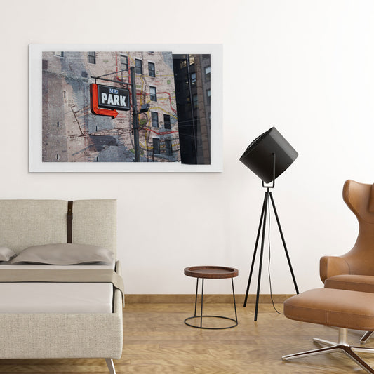 Wall art poster showing Midtown Manhattan in New York City, Manhattan., in a contemporary interior space.