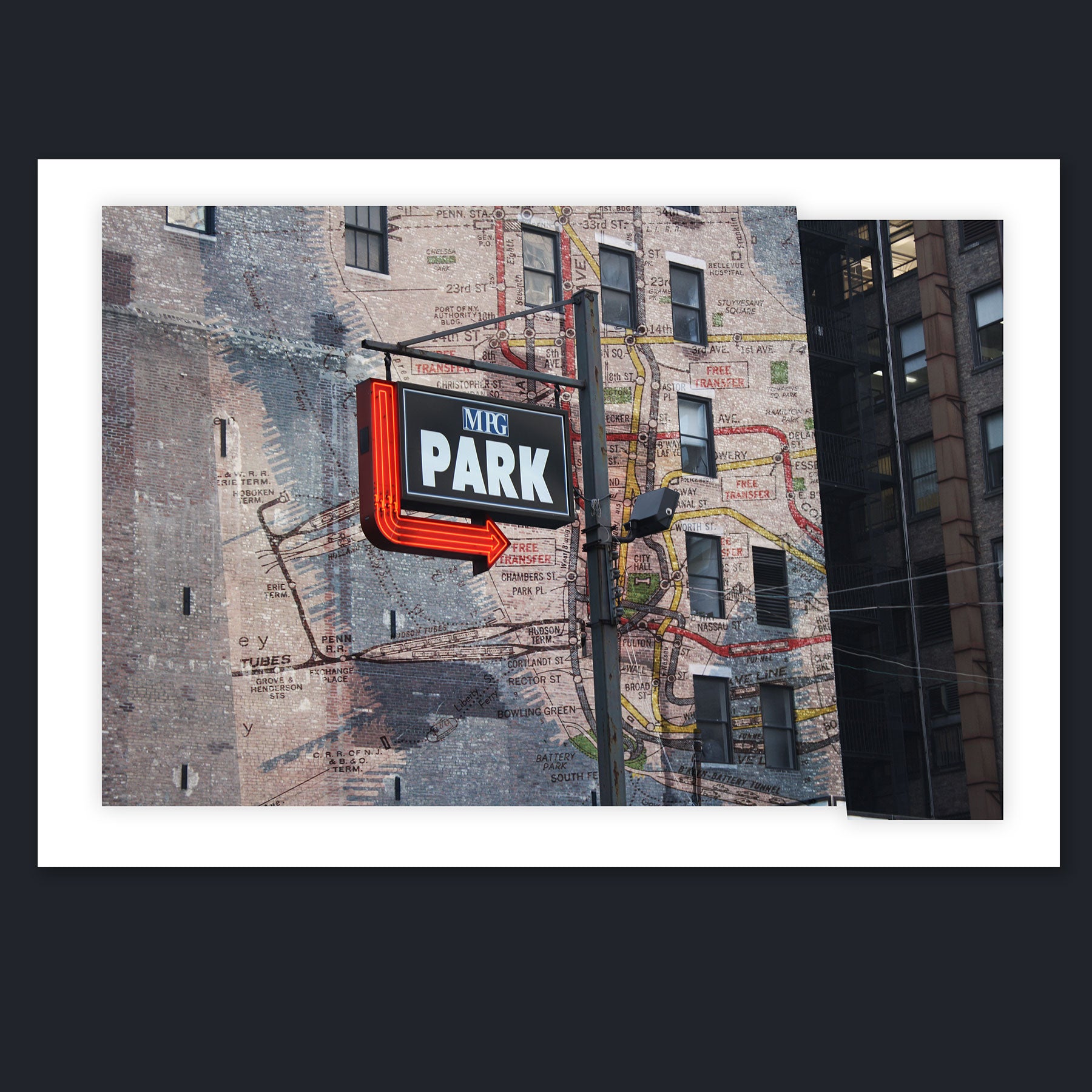 Wall art poster showing Midtown Manhattan in New York City, Manhattan. Designed by Christie Shin.