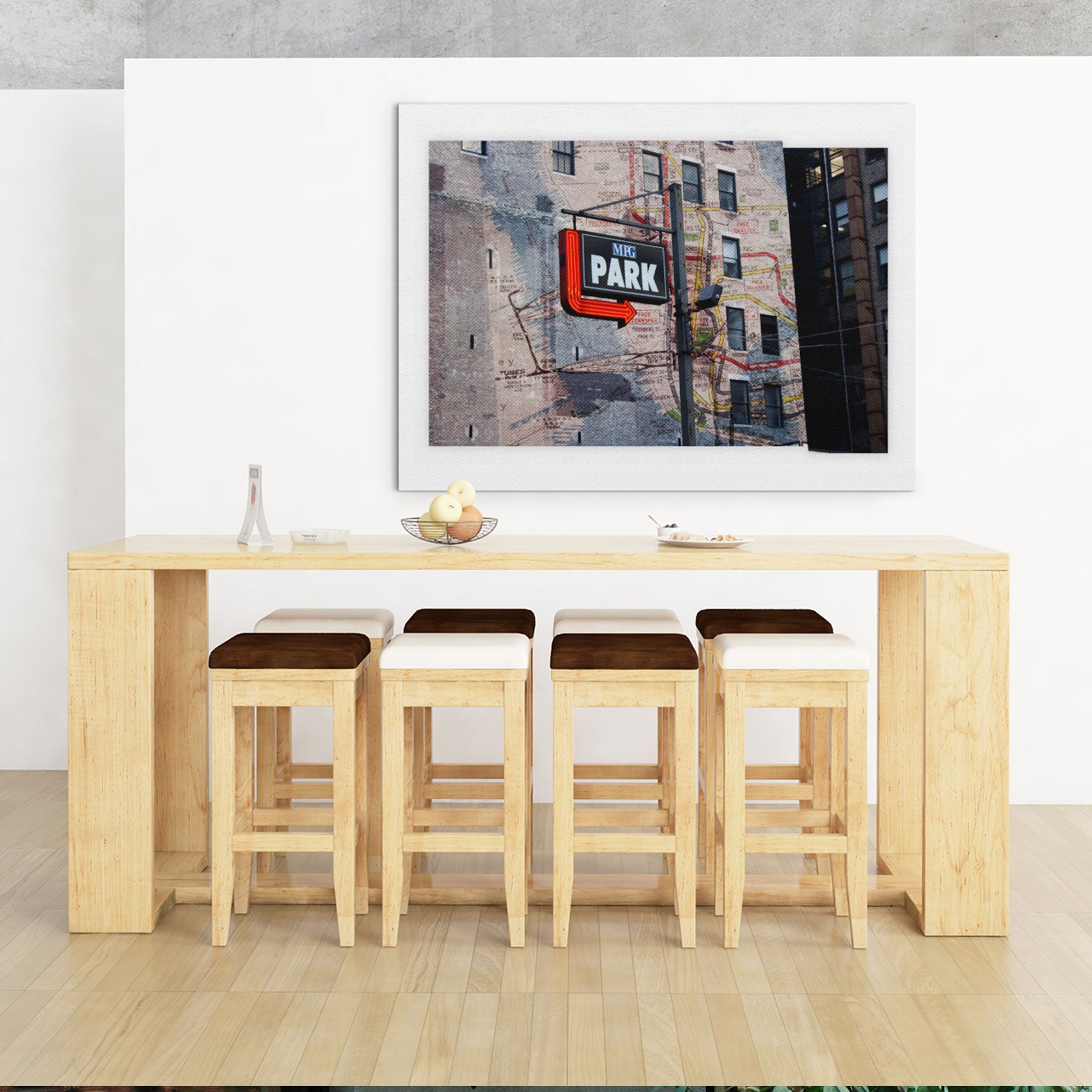 Wall art poster showing Midtown Manhattan in New York City, Manhattan., in a office space.