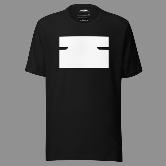 A black cotton unisex graphic tee with letter I.
