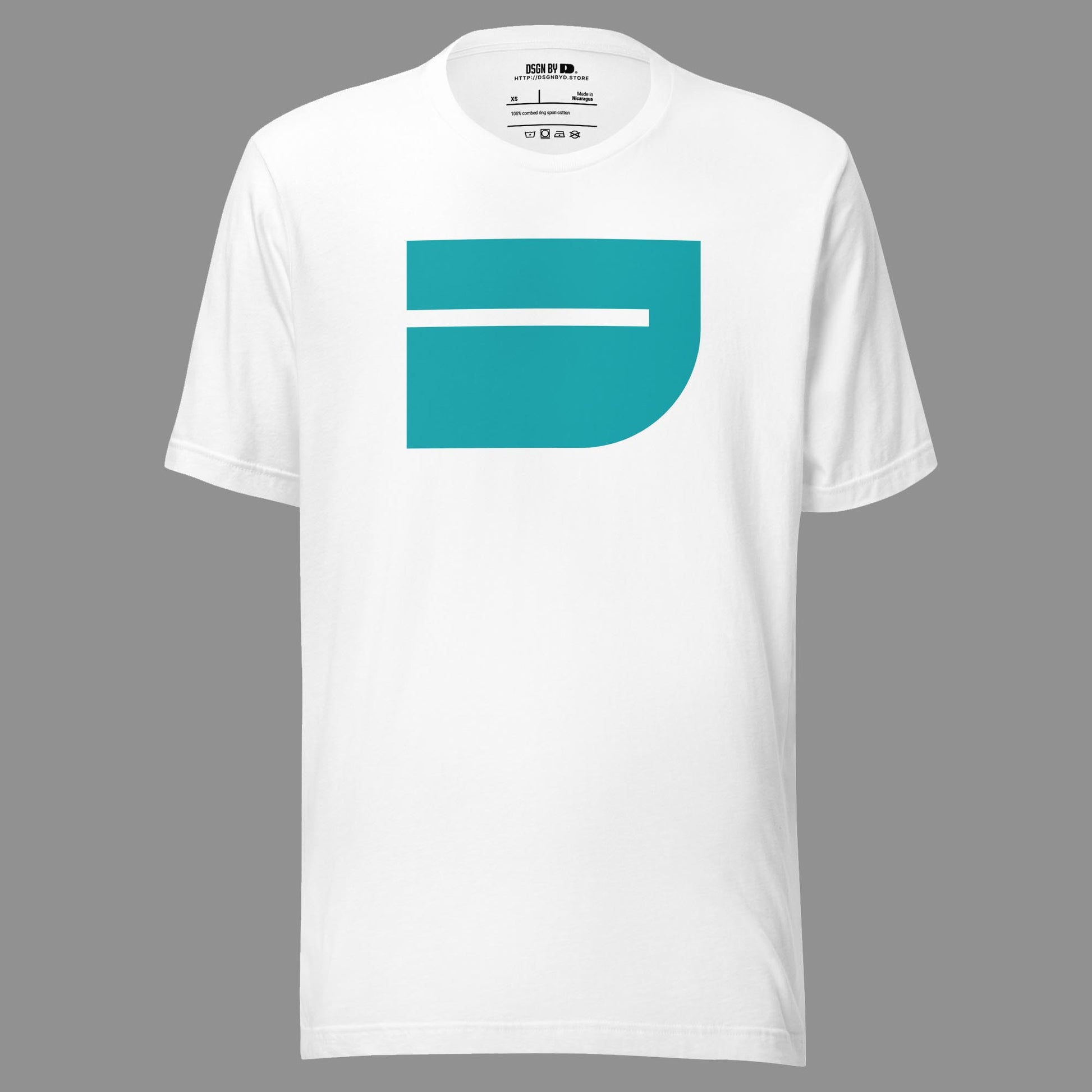 A white cotton unisex graphic tee with letter J.