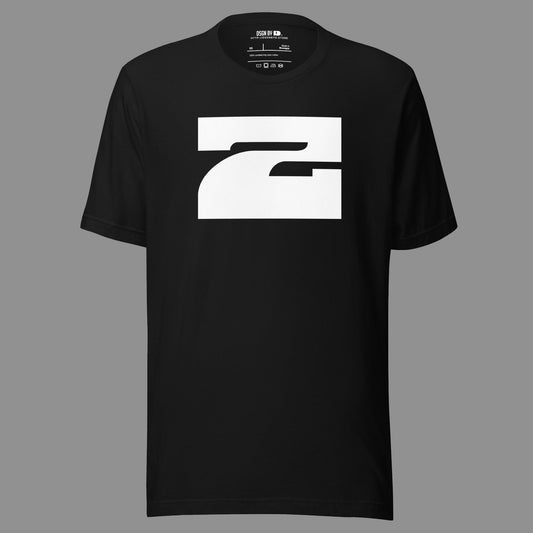 A black cotton unisex graphic tee with letter Z.