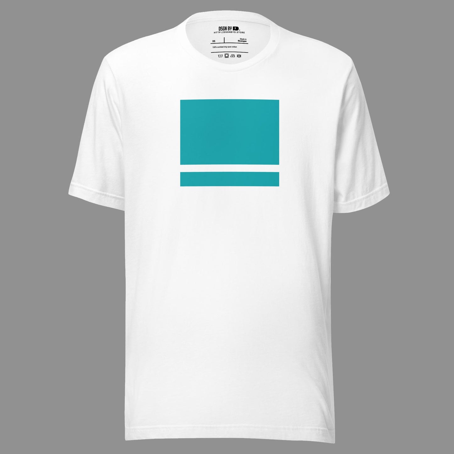 A cotton unisex graphic tee in white.