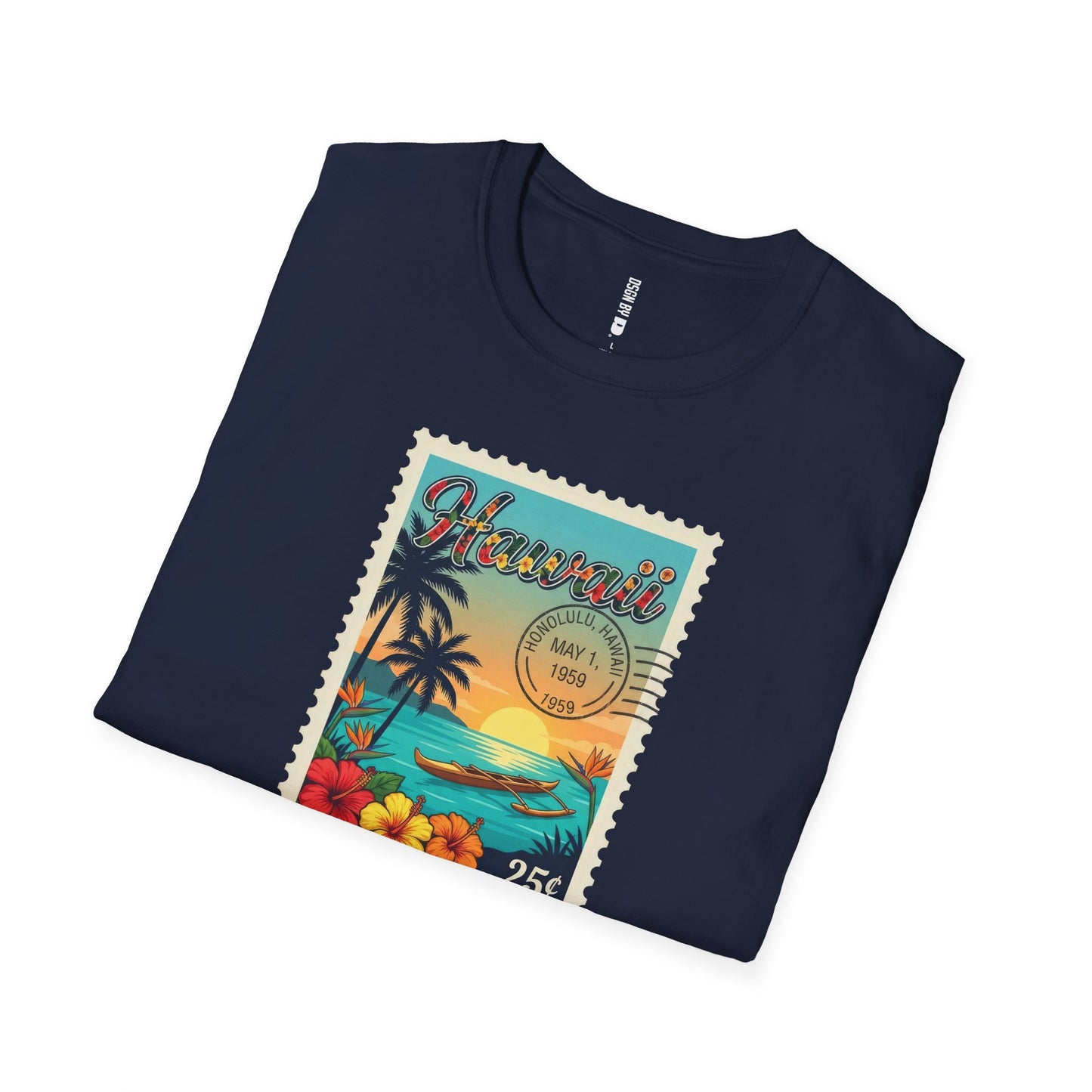 Hawaii Vintage Stamp T-Shirt: Retro Travel Graphic Tee